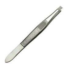 1x Flat Tweezers Eyebrow Hair Beauty Stainless Steel Tweezer Professional girls