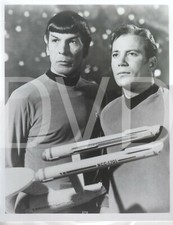 Vintage Star Trek Original Series 1966 8x10 B&W Press Photo Spock & Captain Kirk