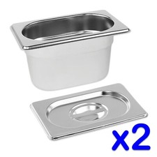 STAINLESS STEEL FOOD PANS 2x