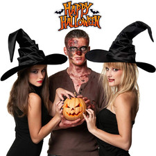 Halloween Witch Hat Black Wizard Hat Costume Cosplay Party Masquerade Prop