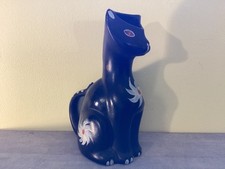 Vintage Retro ARTHUR WOOD Pottery Handpainted BLACK CAT JUG VASE SMOKY 1950s