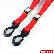 Bike It 2 Piece Red Autolock Motorcycle Motorbike Van Trailer Workshop Tiedown