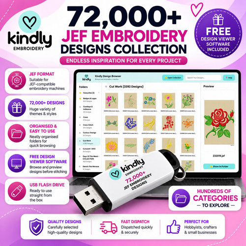 000 embroidery designs - embroidery, usb