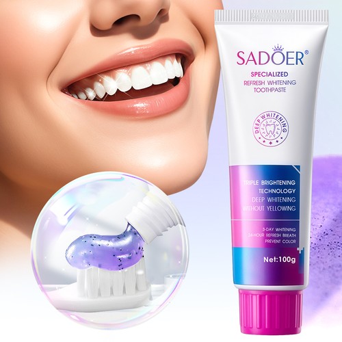 Purple toothpaste for teeth - toothpaste,