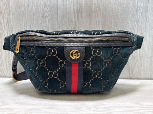 Gucci 574968 velvet belt - gg,