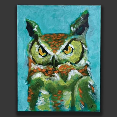 Spring forest original owl - spring,