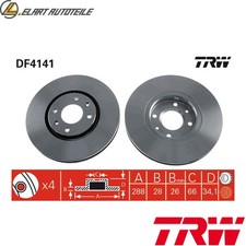 2x BRAKE DISCS DF4141 FOR CITROËN C5/II/Van/Break XANTIA RHR/RHZ/RHS/RFN 2.0L