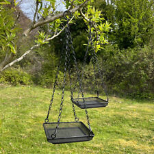 Hanging Metal Bird Mesh Feeder Tray Platform for Garden Wild Birds Set of 2