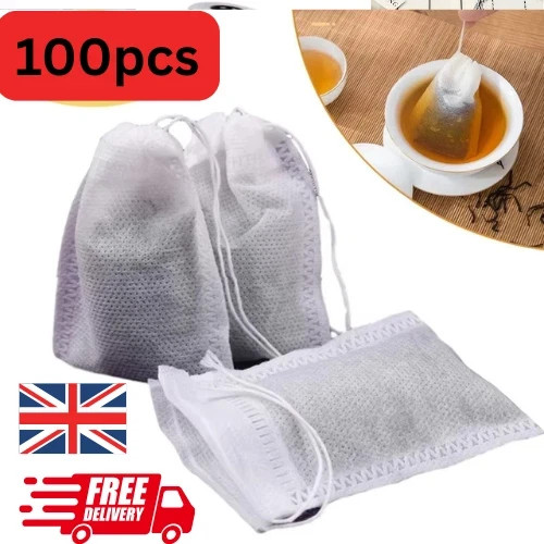 100pcs empty tea bags muslin - 100pcs,