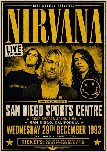 Nirvana 1993 san diego sports - nirvana,