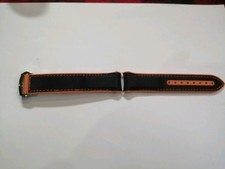 OMEGA Style 22mm Seamaster Black And Orange Silicone Rubber Watch Strap