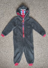 FatFace Monkey Baboon Animal Suit Costume Boys Pyjamas All-In-One Age 4-5 Years