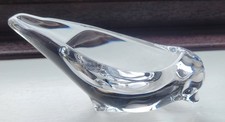 Vannes Crystal Glass Art Bird Form Pin Dish, Made in France-141