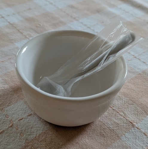 New white ceramic salt dish - white,