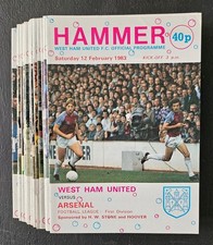 WEST HAM UNITED 1982/1983 Season - Complete set of home football programmes