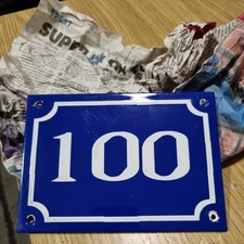 HOUSE NUMBER 100 ENAMEL SIGN
