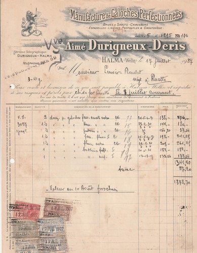 Invoice manufacture - invoice, de