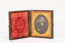 Antique Glass B&W Magic Lantern Slide Photograph Portrait of Gentleman