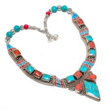 Turquoise Red Coral Gemstone