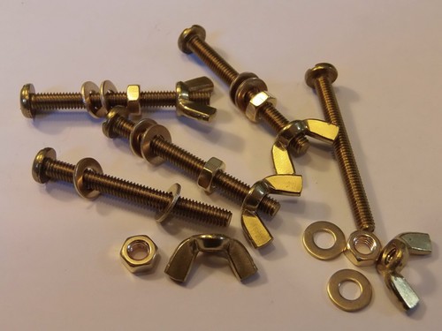 M4x40 brass pan head bolts - brass,