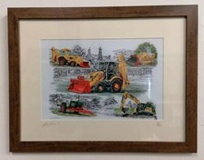 A4 Framed Picture Print JCB
