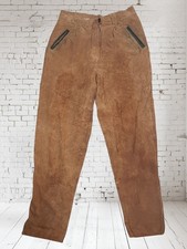 Peter Hahn Exclusiv Tan Suede Trousers Size 12 Vintage