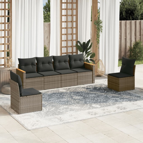 Garden sofa set grey - grey, rattan