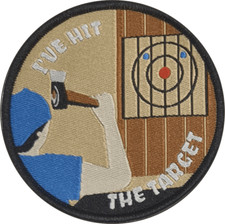 Axe throwing badge tomahawk Guide Guiding Brownies patch patches badges target