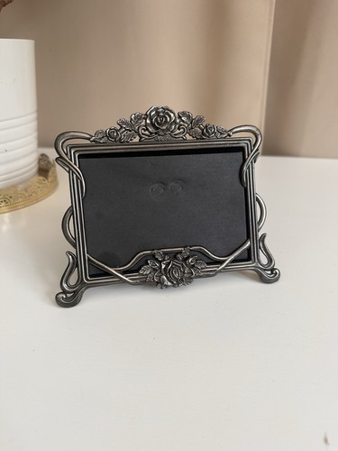 Vintage pewter rose photo - vintage,