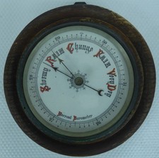 Antique Aneroid Barometer Oak