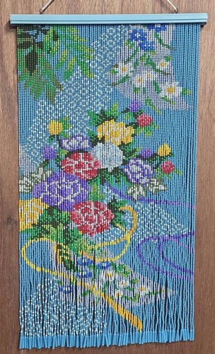 Vintage japanese beaded noren - japanese,