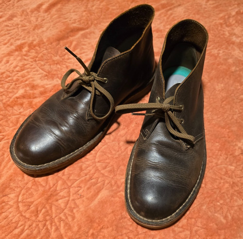Clarks brown leather - , chukka