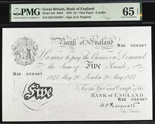 White five pound note - five,