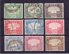 ADEN 1937 DHOWS ½a TO 1r ( 9