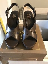 Ash Leather Studded Wedges