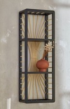 BNIB Next Black Rattan Slimline Two Tire Wall Shelf Home Decoration