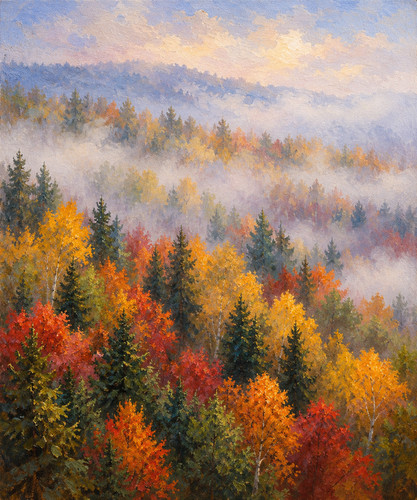 Original hand painted autumn - hand,