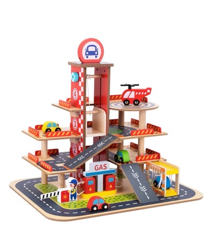 Storey wooden garage toy - storey,