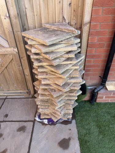 Textured buff concrete paving - textured,