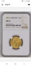 1851 British Gold Sovereign Coin NGC MS61 High Grade Great Britain QueenVictoria