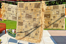 Set of 3 Multicoloured Abstraction Print Throws for Sofa & Armchairs With Tassel