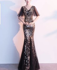 Black Mesh & Gold Floral