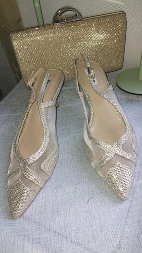 Dune low heel champagne gold - heel,