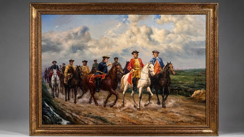 Large framed oil painting - painting, 18th