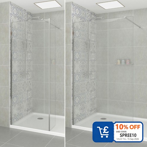 Walk wet room shower - shower, screen