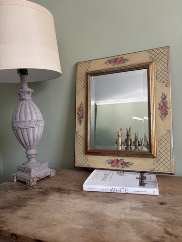 Cream hand painted floral - cream,