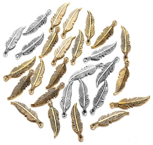 Feather charms pendant - feather,
