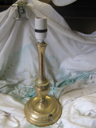 Vintage brass lamp - , stand