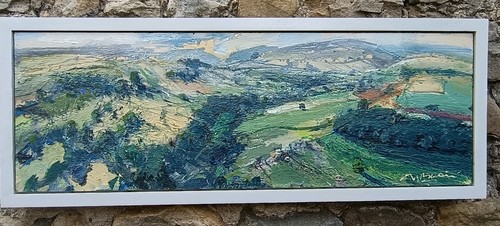 Swaledale panoramic oil - swaledale,panoramic,