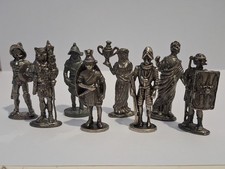 8 Vintage Pewter Roman And